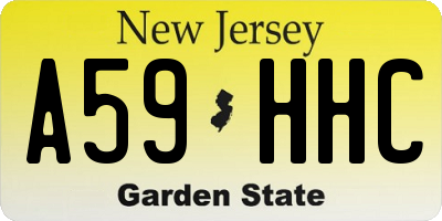 NJ license plate A59HHC