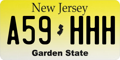 NJ license plate A59HHH