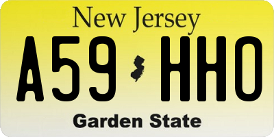NJ license plate A59HHO