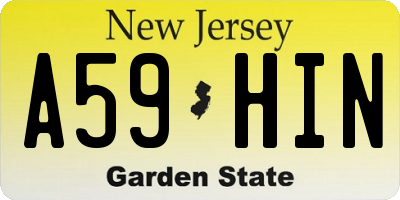 NJ license plate A59HIN