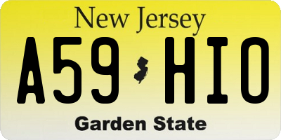 NJ license plate A59HIO
