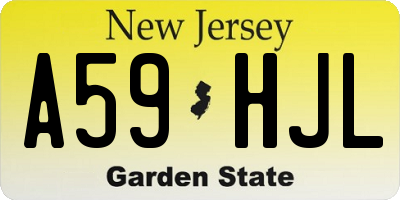 NJ license plate A59HJL
