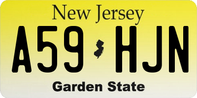 NJ license plate A59HJN