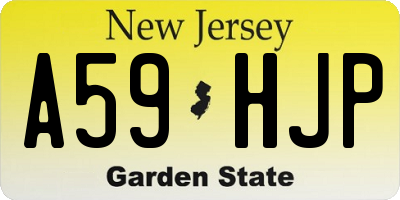 NJ license plate A59HJP