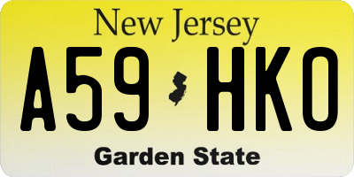 NJ license plate A59HKO