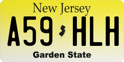 NJ license plate A59HLH