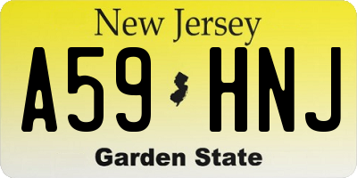 NJ license plate A59HNJ