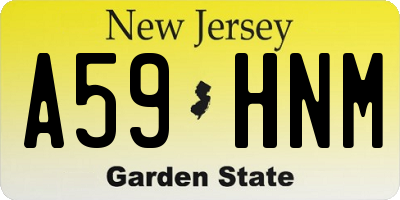 NJ license plate A59HNM