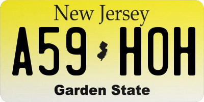 NJ license plate A59HOH