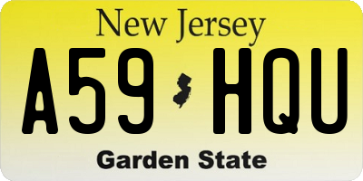 NJ license plate A59HQU
