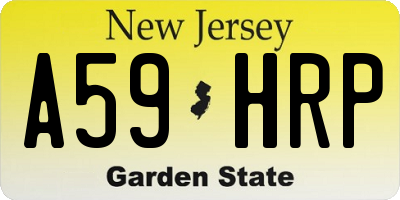 NJ license plate A59HRP