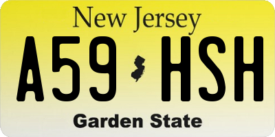 NJ license plate A59HSH