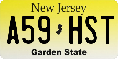NJ license plate A59HST