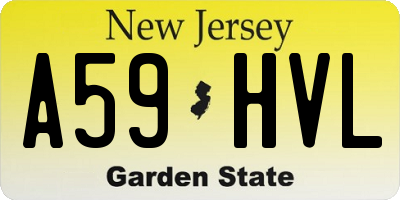 NJ license plate A59HVL