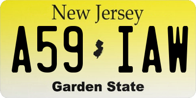 NJ license plate A59IAW