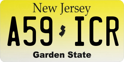 NJ license plate A59ICR