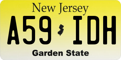 NJ license plate A59IDH