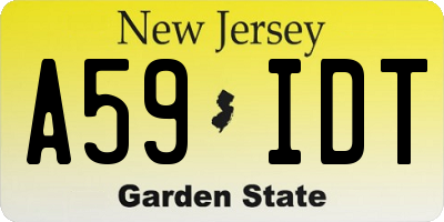 NJ license plate A59IDT