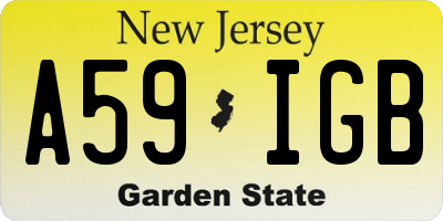 NJ license plate A59IGB