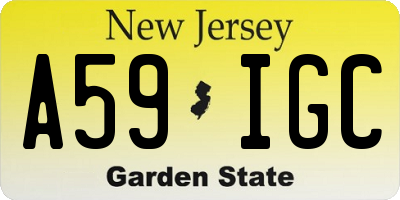 NJ license plate A59IGC