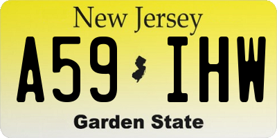 NJ license plate A59IHW