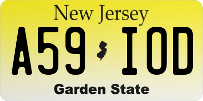 NJ license plate A59IOD