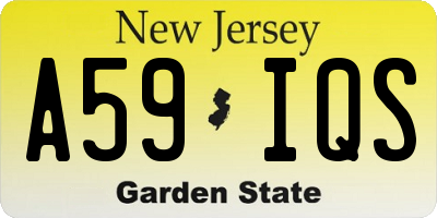 NJ license plate A59IQS