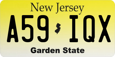 NJ license plate A59IQX