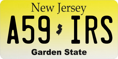 NJ license plate A59IRS