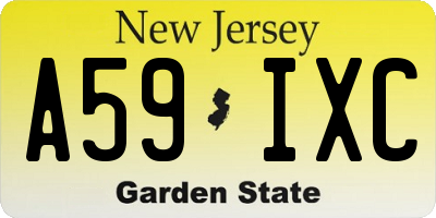 NJ license plate A59IXC