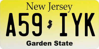 NJ license plate A59IYK