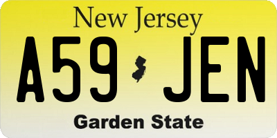 NJ license plate A59JEN