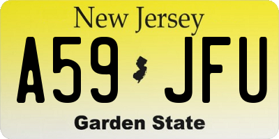 NJ license plate A59JFU