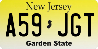NJ license plate A59JGT