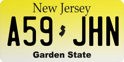 NJ license plate A59JHN