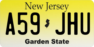 NJ license plate A59JHU