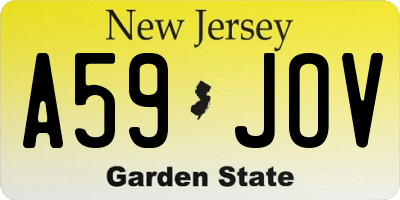 NJ license plate A59JOV