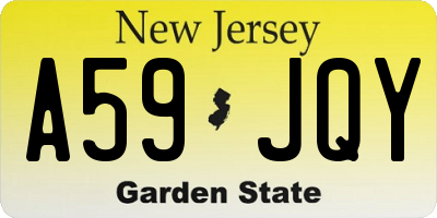 NJ license plate A59JQY
