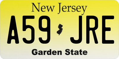 NJ license plate A59JRE
