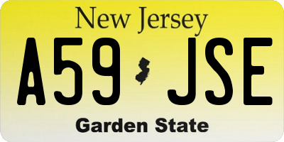 NJ license plate A59JSE
