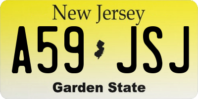 NJ license plate A59JSJ