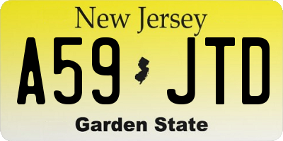 NJ license plate A59JTD
