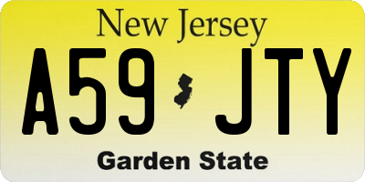 NJ license plate A59JTY