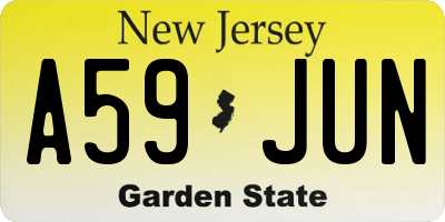 NJ license plate A59JUN