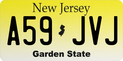 NJ license plate A59JVJ