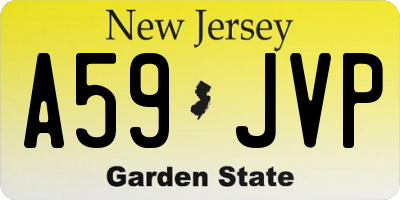 NJ license plate A59JVP
