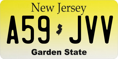 NJ license plate A59JVV