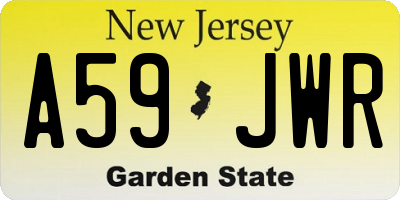 NJ license plate A59JWR
