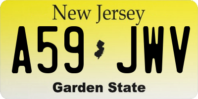 NJ license plate A59JWV
