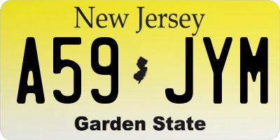 NJ license plate A59JYM